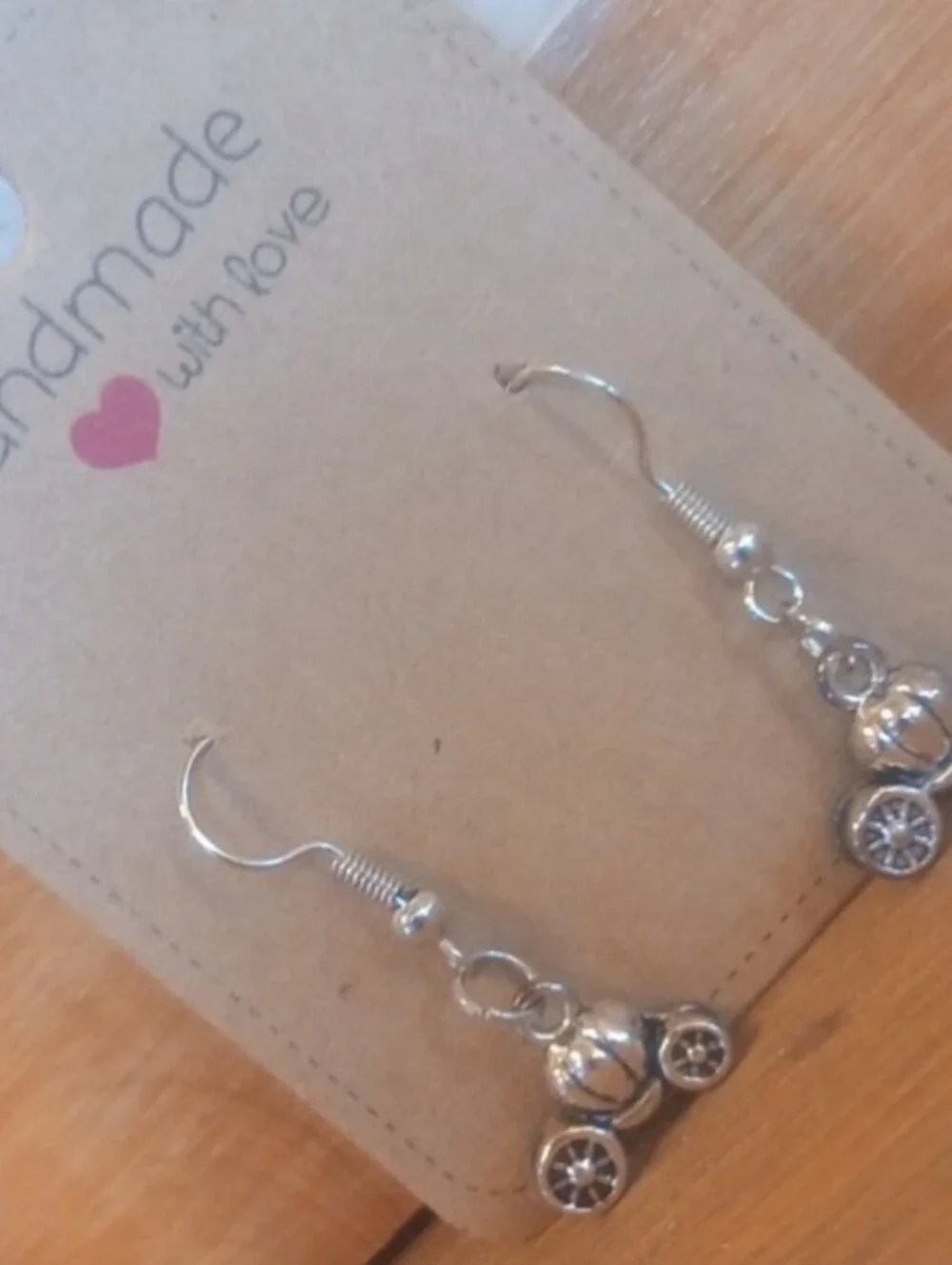 $8 Each Or Bundle 5/$20 Handmade Silver Cinderella Carriage Inspired Earrings